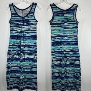 Eddie Bauer Max Sleeveless Blue Marble Dress Size Medium